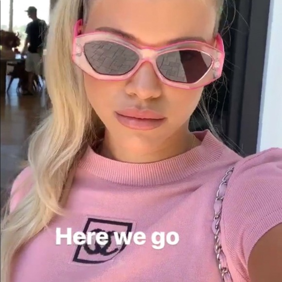 Chanel Identification Vintage 2003 Pink Black Knit Y2K CC Logo Top T-Shirt - Picture 2 of 15